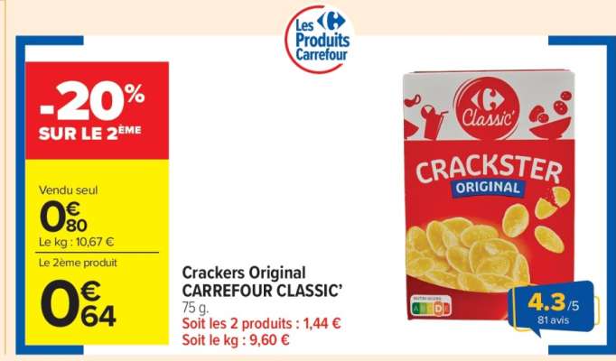 Crackers Original CARREFOUR CLASSIC'