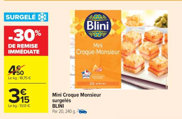 Mini Croque Monsieur surgelés