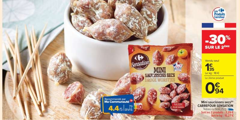 Mini Saucissons Secs Carrefour Sensation