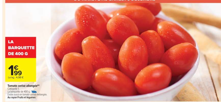 Tomate cerise allongée