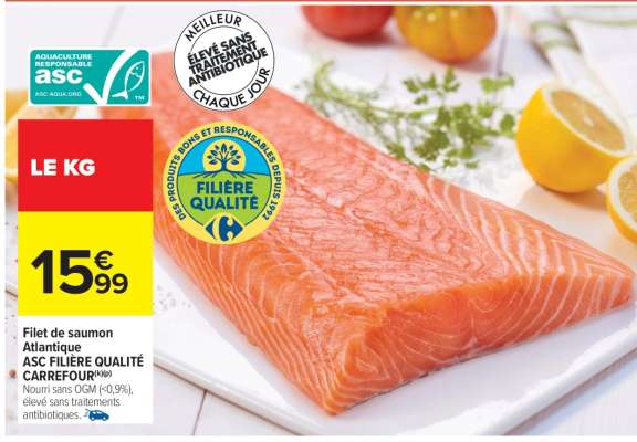 Filet de saumon Atlantique ASC FILIERE QUALITE CARREFOUR