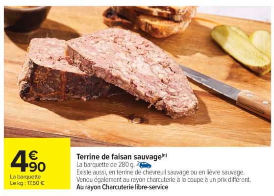 Terrine de faisan sauvage