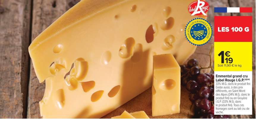 Emmental Grand Cru Label Rouge I.G.P.