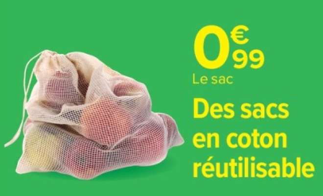 Des sacs en coton réutilisable