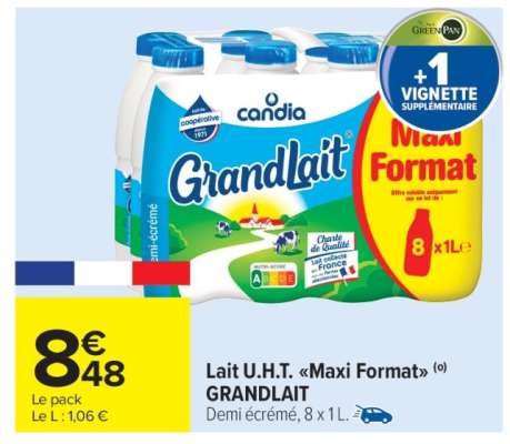Lait U.H.T. «Maxi Format» GRANDLAIT