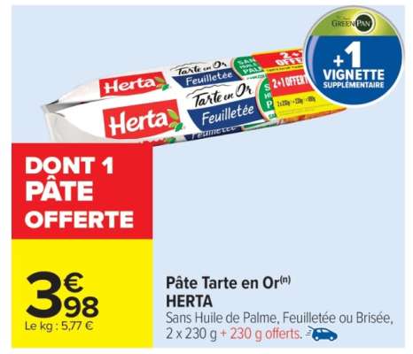 Pâte Tarte en Or(n) HERTA