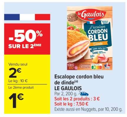 Escalope Cordon Bleu de Dinde Le Gaulois
