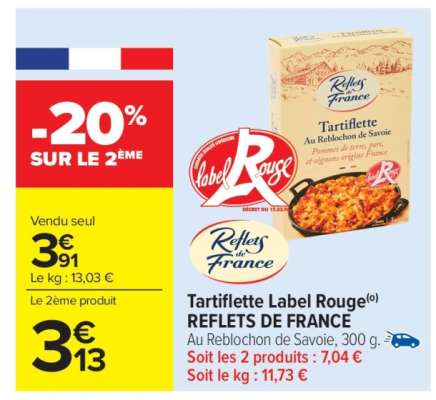 Tartiflette Label Rouge REFLETS DE FRANCE