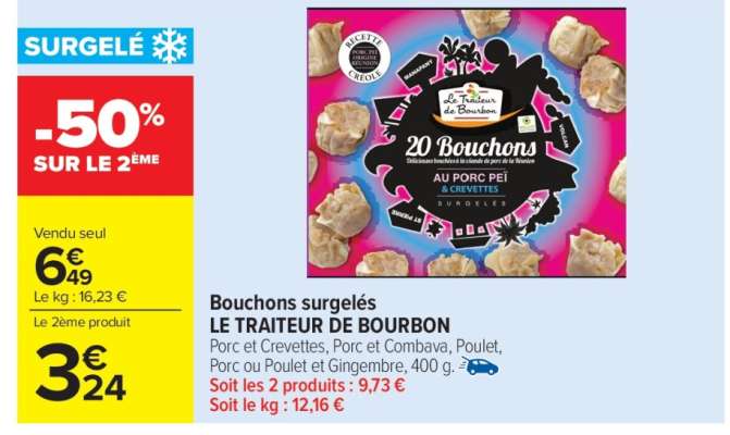 Bouchons surgelés LE TRAITEUR DE BOURBON