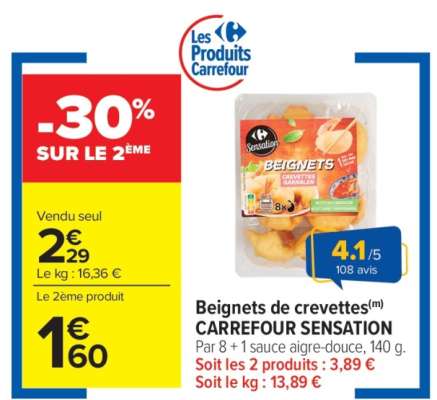 Beignets de crevettes CARREFOUR SENSATION