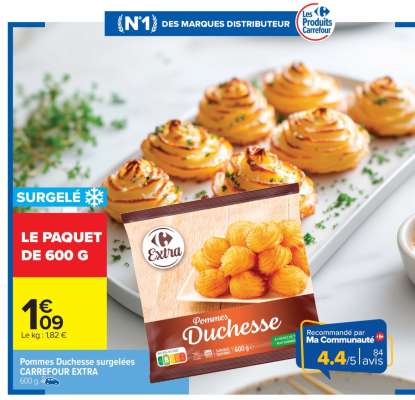 Pommes Duchesse surgelées CARREFOUR EXTRA