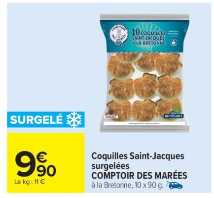 Coquilles Saint-Jacques surgelées COMPTOIR DES MARÉES