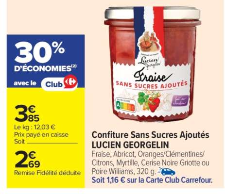 Confiture sans sucres ajoutés LUCIEN GEORGELIN