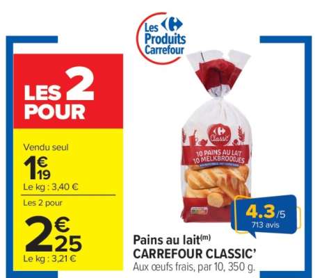 Pains au Lait Carrefour Classic