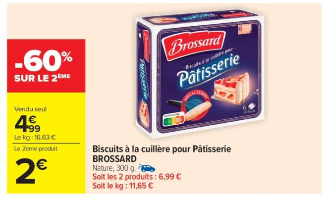 Biscuits à la cuillère pour Pâtisserie BROSSARD