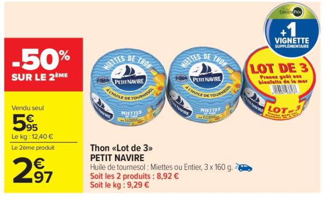 Thon «Lot de 3» PETIT NAVIRE