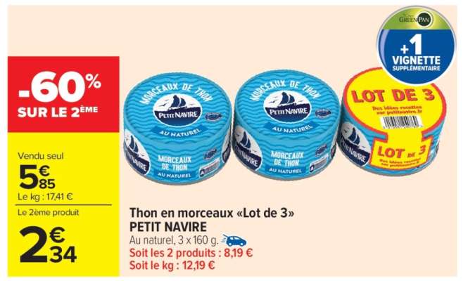 Thon en morceaux 'Lot de 3' PETIT NAVIRE