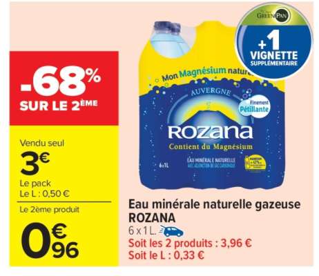 Eau Minérale Naturelle Gazeuse 'Rozana'