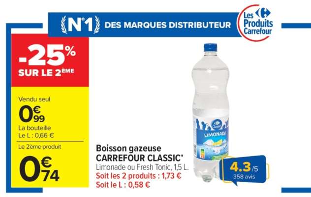 Boisson gazeuse CARREFOUR CLASSIC’