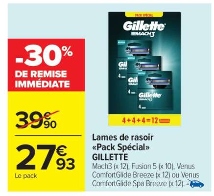 Lames de rasoir "Pack spécial" GILLETTE
