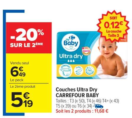 Couches ultra dry CARREFOUR BABY