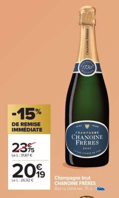 CHAMPAGNE BRUT "CHANOINE FRERES"