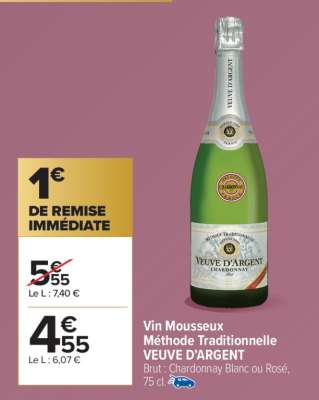 Vin Mousseux Méthode Traditionnelle VEUVE D’ARGENT