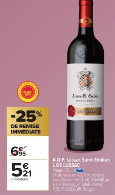 A.O.P. Lussac Saint-Émilion L DE LUSSAC