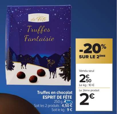 Truffes en chocolat ESPRIT DE FÊTE