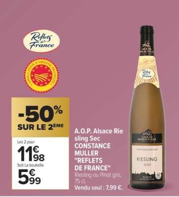 A.O.P. Alsace Riesling Sec CONSTANCE MULLER "REFLETS DE FRANCE"