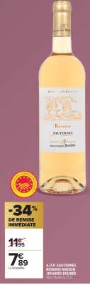 A.O.P. Sauternes Réserve Maison Johannes Boubée