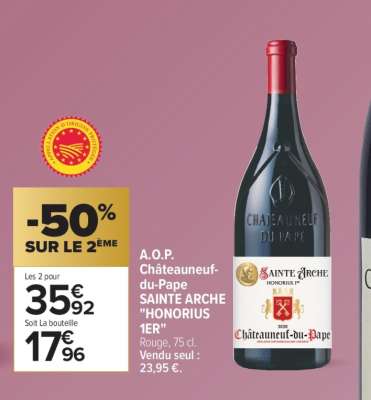 A.O.P. Châteauneuf-du-Pape SAINTE ARCHE "HONORIUS 1ER"