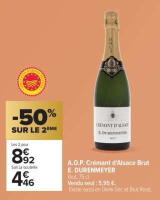 A.O.P. Crémant d'Alsace Brut E. DURENMEYER