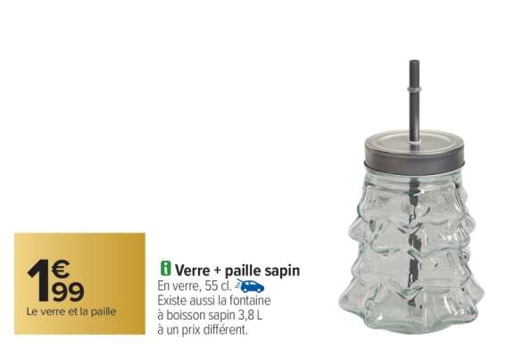 Verre + paille sapin