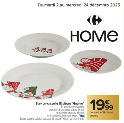 Service vaisselle 18 pièces 'Gnome'