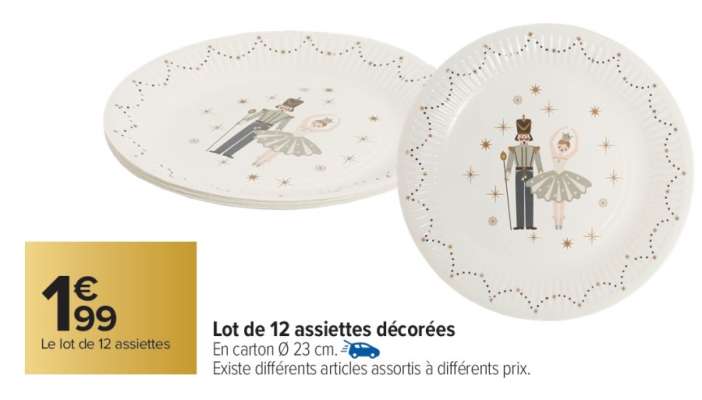 Lot de 12 assiettes décorées
