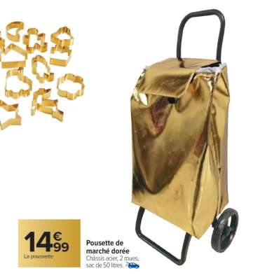 Poussette de marché dorée