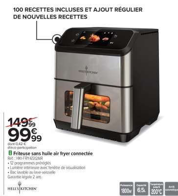 Friteuse sans huile Air fryer connectée