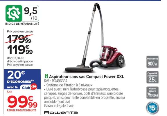 Aspirateur sans sac Compact Power XXL
