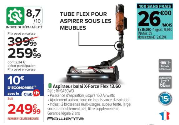 Aspirateur balai X-Force Flex 13.60
