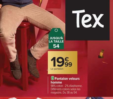 Pantalon velours homme