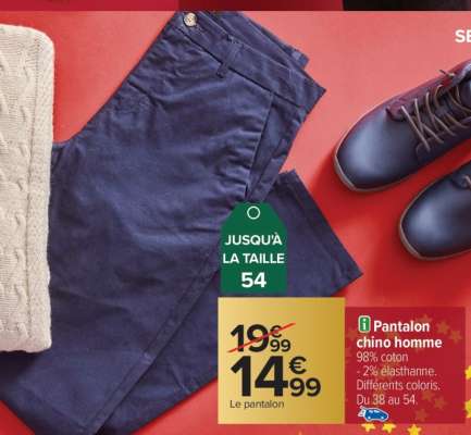 Pantalon chino homme