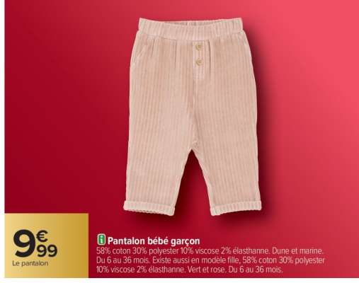 Pantalon bébé garçon