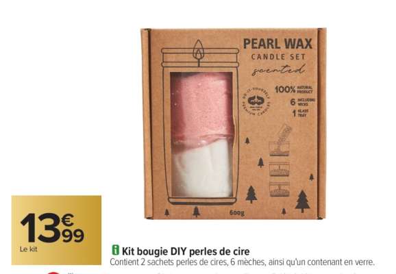 Kit bougie DIY perles de cire