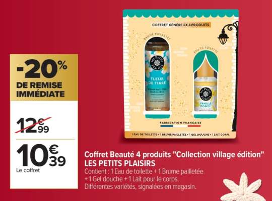 Coffret Beauté 4 produits "Collection village édition" LES PETITS PLAISIRS