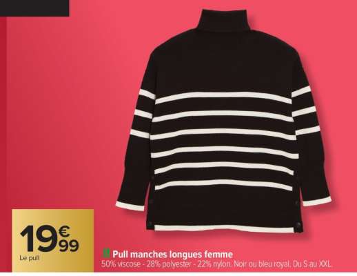 Pull manches longues femme