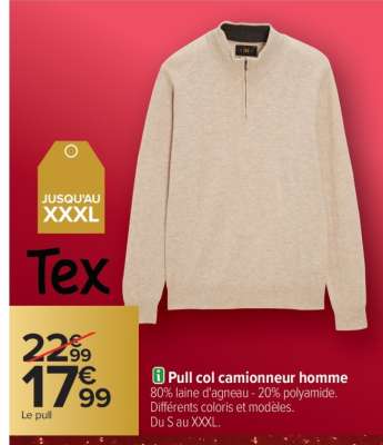 Pull col camionneur homme