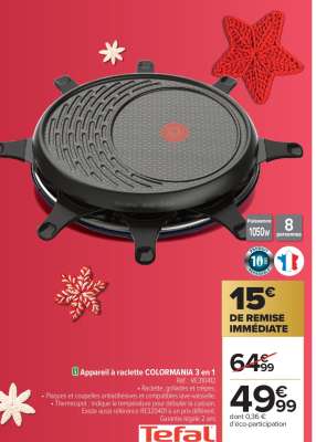 Appareil à raclette Colormania 3 en 1