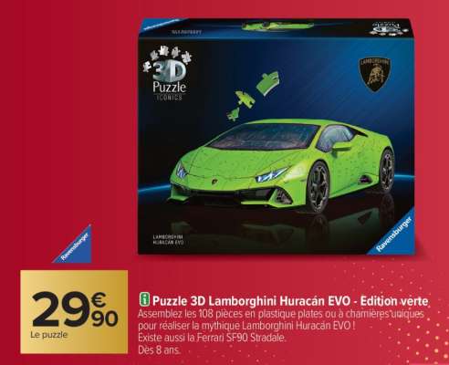 Puzzle 3D Lamborghini Huracán EVO - Édition verte
