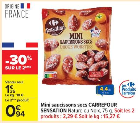Mini Saucissons Secs Carrefour Sensation